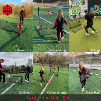 Goalgetter Alpha foot tennis net setup for fun and dynamic partner drills